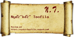 Nyókó Teofila névjegykártya